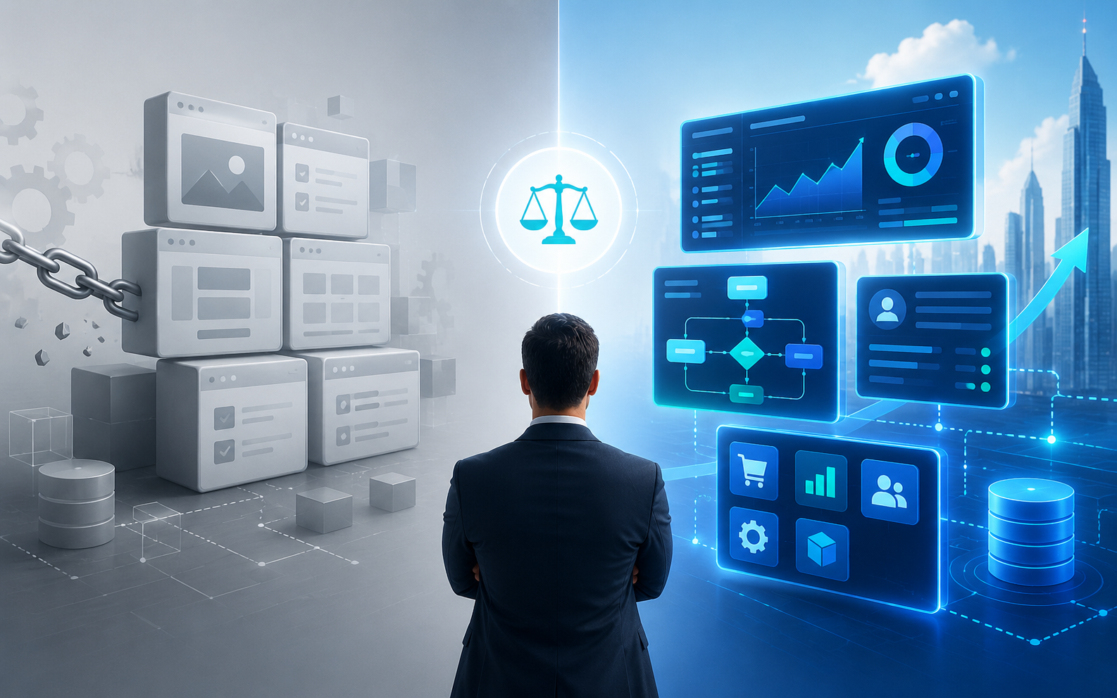 Custom Software vs Ready-Made Tools: What Should Your Business Choose? blog cover image by Cyber Impulse Software Solutions