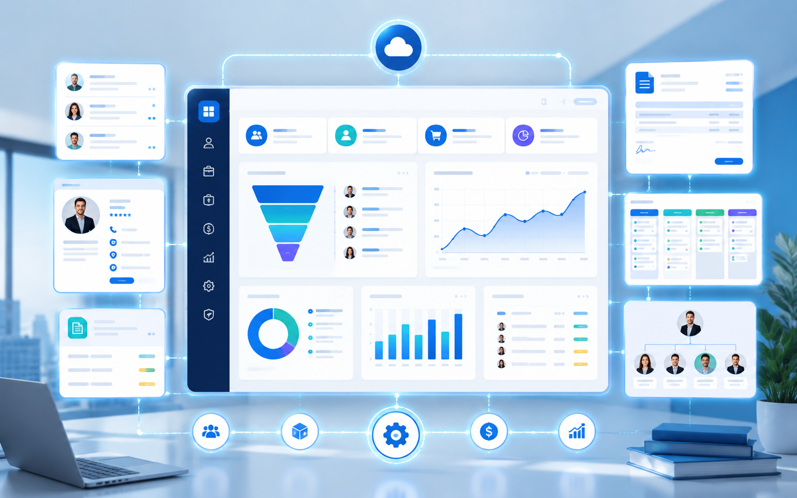 ERP and CRM Development for Growing Businesses blog cover image by Cyber Impulse Software Solutions