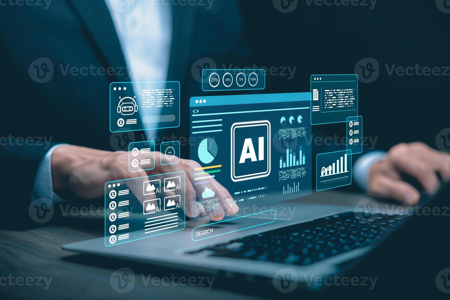AI Business Automation Console portfolio UI mockup by Cyber Impulse Software Solutions