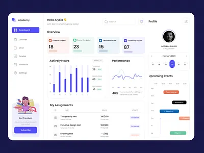 School Attendance ERP portfolio UI mockup for Education project by Cyber Impulse Software Solutions